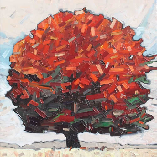bounce David Grieve painting fall tree
